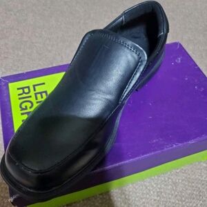 Black Leather Youth Loafers